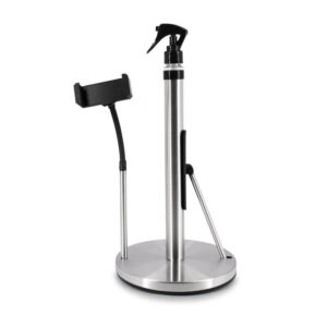 ttractive Paper Towel Holder with Spray Bottle - Matte Black Paper Towel Holder Countertop & Spray Bottle - Standing Paper Roll Mount for Kitchen & Bathroom - Rust- Metal Base