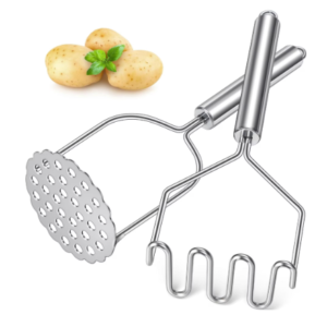 Equedynamics Vegetable Masher, Stainless Steel Manual Potato & Vegetable Masher with Ergonomic Handle for Potatoes, Sweet Potatoes, Avocados & Baby Food