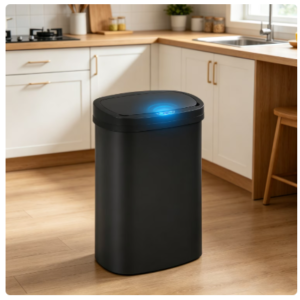 Equedynamics Automatic Touchless Trash Can, Smart Motion Sensor Household Garbage Bin with Self Opening & Closing Lid for Kitchen, Bathroom, Office & Home