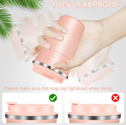 Equedynamics Travel Mug, Insulated Reusable Coffee Mug with Leakproof Lid, Portable Thermal Cup for Coffee, Tea, Water & Hot or Cold Beverages - Image 5