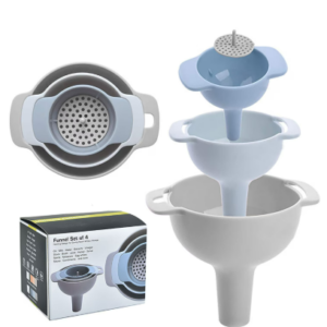 Equedynamics Kitchen Funnel, Food-Grade Cooking Funnel for Oil, Juice, Sauce, Spices, Liquids & Ingredient Transfer into Bottles and Containers